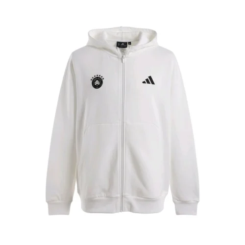 ΛΕΥΚΗ ΖΑΚΕΤΑ ΜΕ ΜΑΥΡΟ LOGO ΚΕΝΤΗΜΑ